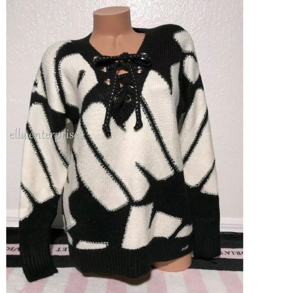 PINK Victoria's Secret Tops - VS Pink Fashion Show 2018 Bling Lace Up Sweater